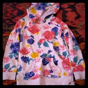 Lightweight vibrant floral hoody with butterflies
